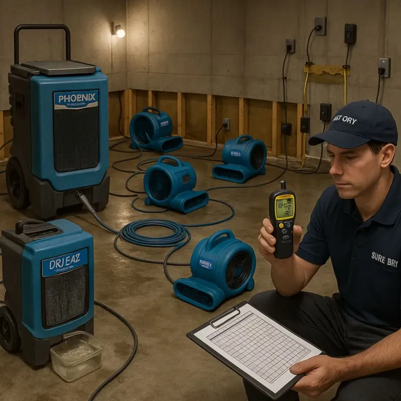 Structural Drying and Dehumidification process in Lake Marcel-Stillwater, WA